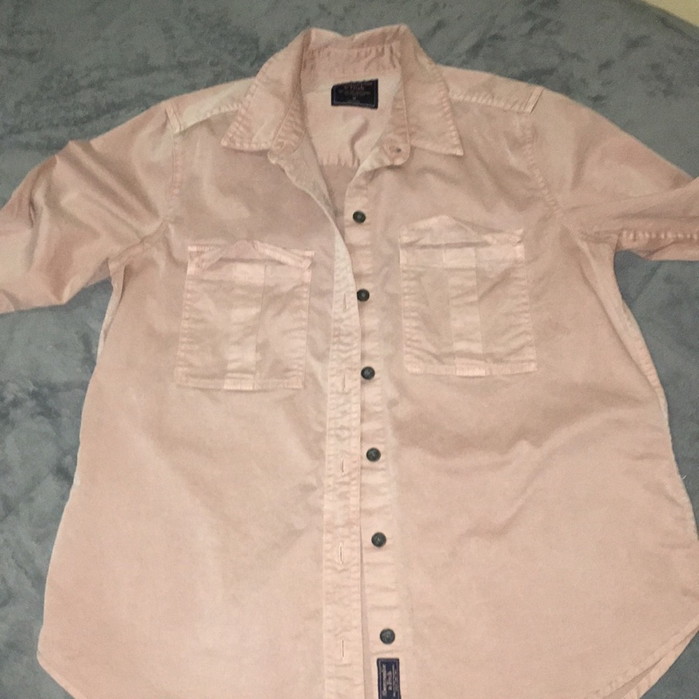 Rose button down top